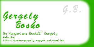 gergely bosko business card
